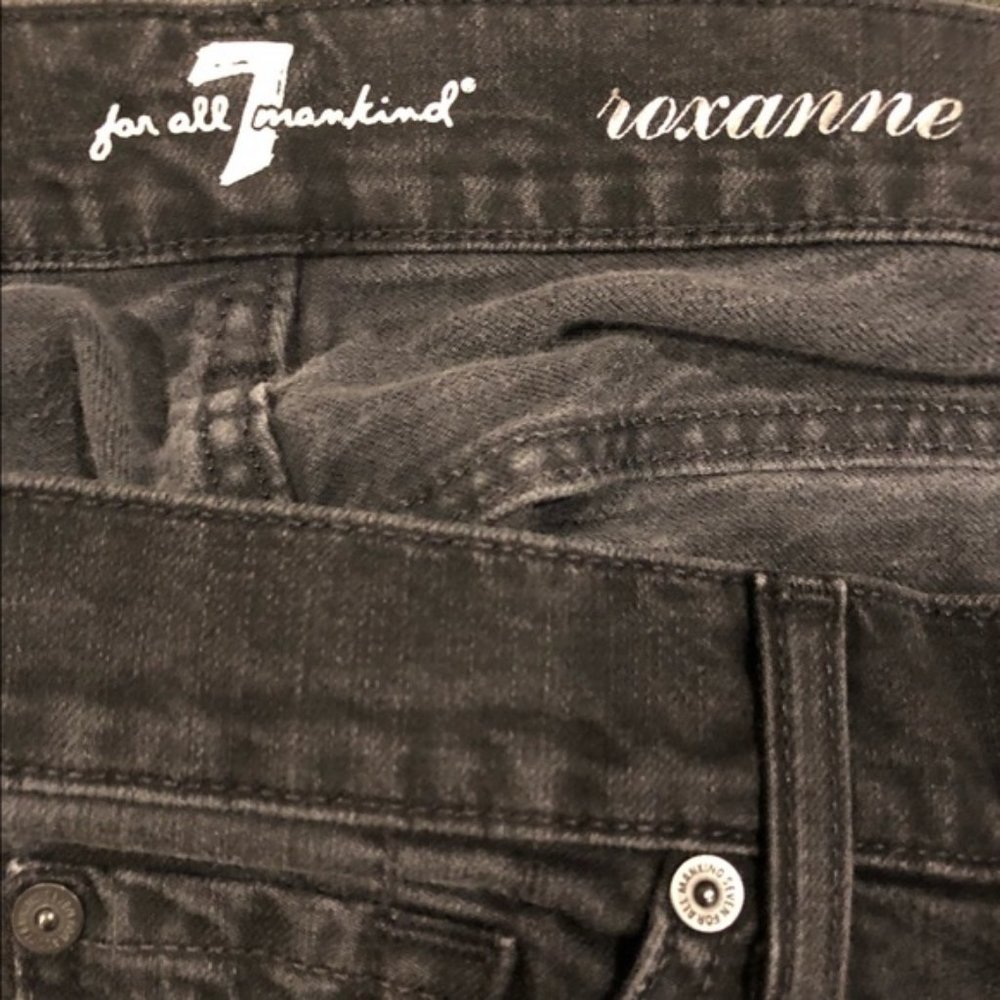 7 for All Mankind Jeans Women Black Roxanne Straight Leg Sz 28 #185 - Picture 8 of 8